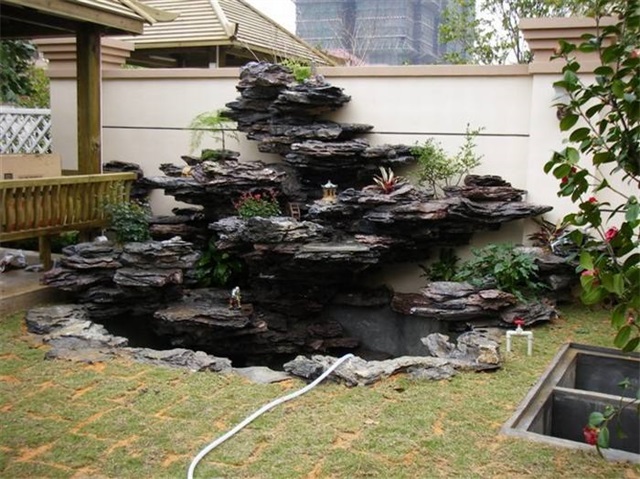 石拐庭院鱼池过滤池改造